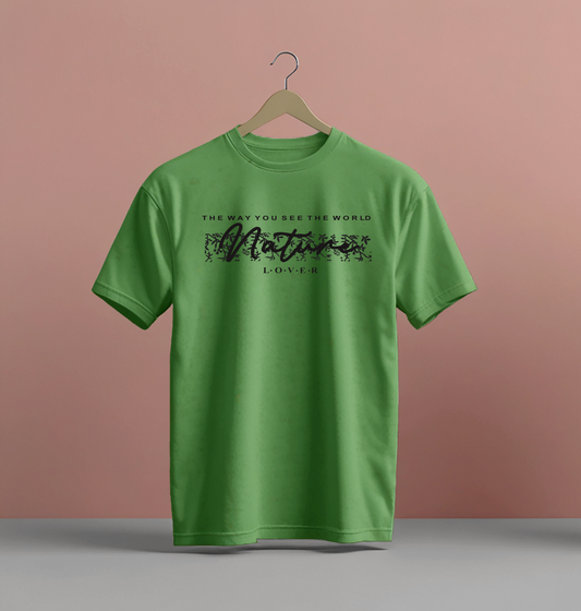 Crew Neck T-Shirts - Nature Lover(Olive Green)
