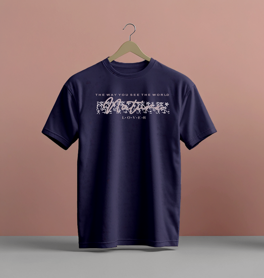 Crew Neck T-Shirts - Nature Lover(Navy Blue)
