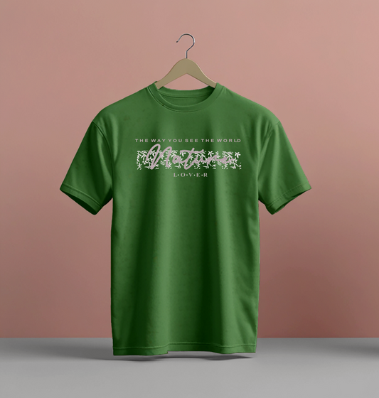 Crew Neck T-Shirts - Nature Lover (Dark Olive Green)