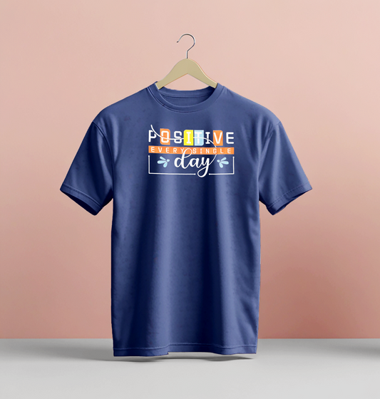 Crew Neck T-Shirts -Positive day